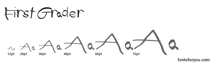 sizes of first grader font, first grader sizes